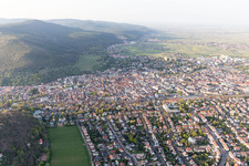Neustadt an der Weinstraße in the state Rhineland-Palatinate, Germany seen from a drone