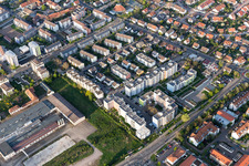 Neustadt an der Weinstraße in the state Rhineland-Palatinate, Germany from above
