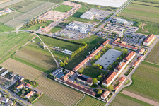 Oblique view of The Hornbach district in Neustadt an der Weinstraße in the state Rhineland-Palatinate, Germany