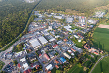 Oblique view of District Speyerdorf in Neustadt an der Weinstraße in the state Rhineland-Palatinate, Germany