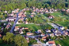 Town View of the streets and houses of the residential areas in Biblisheim in Grand Est, France