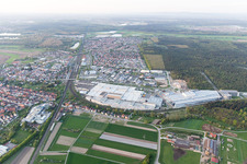 SEW-EURODRIVE GmbH & Co. KG in the district Graben in Graben-Neudorf in the state Baden-Wuerttemberg, Germany from the plane