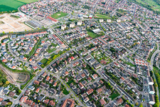 District Linkenheim in Linkenheim-Hochstetten in the state Baden-Wuerttemberg, Germany out of the air