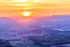 Sunset in the Rhine plain in Steinweiler in the state Rhineland-Palatinate, Germany