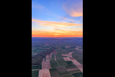 Sunset in the Rhine plain in Niederhorbach in the state Rhineland-Palatinate, Germany