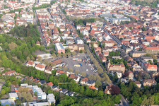 Landau in der Pfalz in the state Rhineland-Palatinate, Germany seen from a drone
