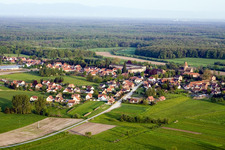 Aerial view of Durrenbach in the state Bas-Rhin, France