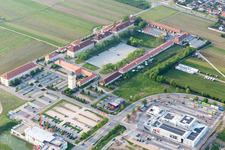 Le Quartier-Hornbach in Neustadt an der Weinstraße in the state Rhineland-Palatinate, Germany from above