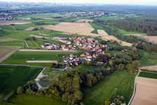 Aerial view of Eschbach in the state Bas-Rhin, France