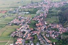 Aerial view of District Hambach an der Weinstraße in Neustadt an der Weinstraße in the state Rhineland-Palatinate, Germany