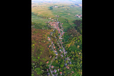 Trifelsstraße and Slevogtstraße from the west in Leinsweiler in the state Rhineland-Palatinate, Germany