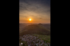 Sunset over the countryside of Pfaelzerwalds in Klingenmuenster in the state Rhineland-Palatinate, Germany