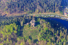 Neudahner Weiher campsite - Günther Jacobi and Moosbachtal campsite - J. Horlemann Erben GbR in Dahn in the state Rhineland-Palatinate, Germany from above