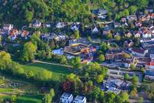 Südpfalz Therme in Bad Bergzabern in the state Rhineland-Palatinate, Germany from above