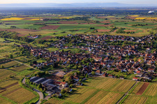 Wine-growing village on the German Wine Route from the northwest in Oberotterbach in the state Rhineland-Palatinate, Germany