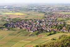 District Rechtenbach in Schweigen-Rechtenbach in the state Rhineland-Palatinate, Germany from the drone perspective