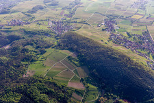 Aerial view of Haardtrand Wolfsteig in Pleisweiler-Oberhofen in the state Rhineland-Palatinate, Germany