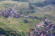 Aerial view of District Gleiszellen in Gleiszellen-Gleishorbach in the state Rhineland-Palatinate, Germany