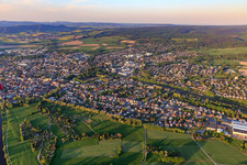 City view from the west in Holzminden in the state Lower Saxony, Germany
