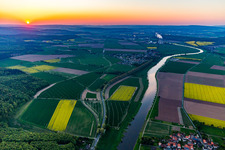 Nuclear power plant Grohnde from a distance at sunset in the district Grohnde in Emmerthal in the state Lower Saxony, Germany