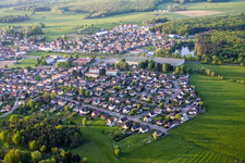 Mertzwiller in the state Bas-Rhin, France seen from a drone
