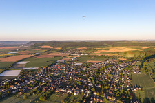 Village view on the edge of agricultural fields and land in Stahle in the state North Rhine-Westphalia, Germany