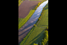 Groynes on the Weser in the district Stahle in Höxter in the state North Rhine-Westphalia, Germany