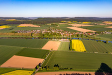 Aerial view of Place beyond the Weser from the east in the district Grohnde in Emmerthal in the state Lower Saxony, Germany