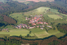 Aerial view of Hinsbourg in the state Bas-Rhin, France