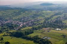 Aerial view of European Cultural Park Bliesbruck-Reinheim in the district Reinheim in Gersheim in the state Saarland, Germany