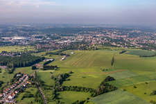 Aerial view of Sarreguemines - Neunkirch, airfield in Frauenberg in the state Moselle, France