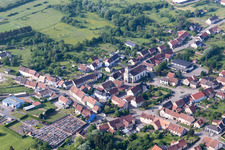 Aerial view of Wiesviller in the state Moselle, France