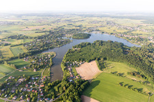 Marais Pond in Hilsprich in the state Moselle, France from above