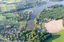 Marais Pond in Hilsprich in the state Moselle, France out of the air