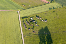 Aerial photograpy of Military trucks in Vibersviller in the state Moselle, France