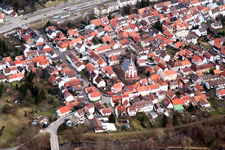 Aerial photograpy of From the southwest in the district Knielingen in Karlsruhe in the state Baden-Wuerttemberg, Germany