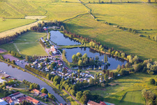 Aerial view of Camping Coeur d'Alsace in Harskirchen in the state Bas-Rhin, France