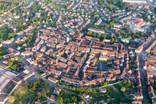 Sarre-Union in the state Bas-Rhin, France from above