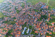 Overview of the town from the south in Maikammer in the state Rhineland-Palatinate, Germany