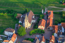 Aerial photograpy of Catholic Parish Church of St. Leo the Great in the district Rödersheim in Rödersheim-Gronau in the state Rhineland-Palatinate, Germany