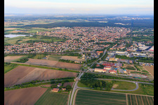 City view from the northwest in Schifferstadt in the state Rhineland-Palatinate, Germany