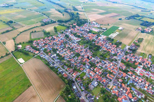 View of the town from the southwest in Minfeld in the state Rhineland-Palatinate, Germany