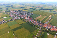 View of the town from the southwest in Freckenfeld in the state Rhineland-Palatinate, Germany