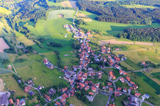 Village overview from the west in the district Donebach in Mudau in the state Baden-Wuerttemberg, Germany