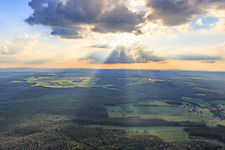 Cloud over the Odenwald from the east in the district Auerbach in Mudau in the state Baden-Wuerttemberg, Germany