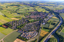 View of the town from the northeast in Klein-Winternheim in the state Rhineland-Palatinate, Germany