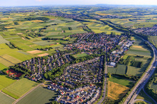 Aerial view of View of the town from the northeast in Klein-Winternheim in the state Rhineland-Palatinate, Germany