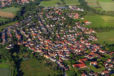 View of the town from the west in Hahnheim in the state Rhineland-Palatinate, Germany