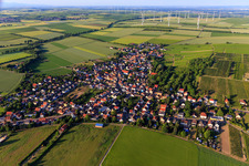 View of the town from the northwest in the district Heßloch in Dittelsheim-Heßloch in the state Rhineland-Palatinate, Germany