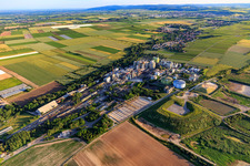 Aerial view of Südzucker AG in Obrigheim in the state Rhineland-Palatinate, Germany